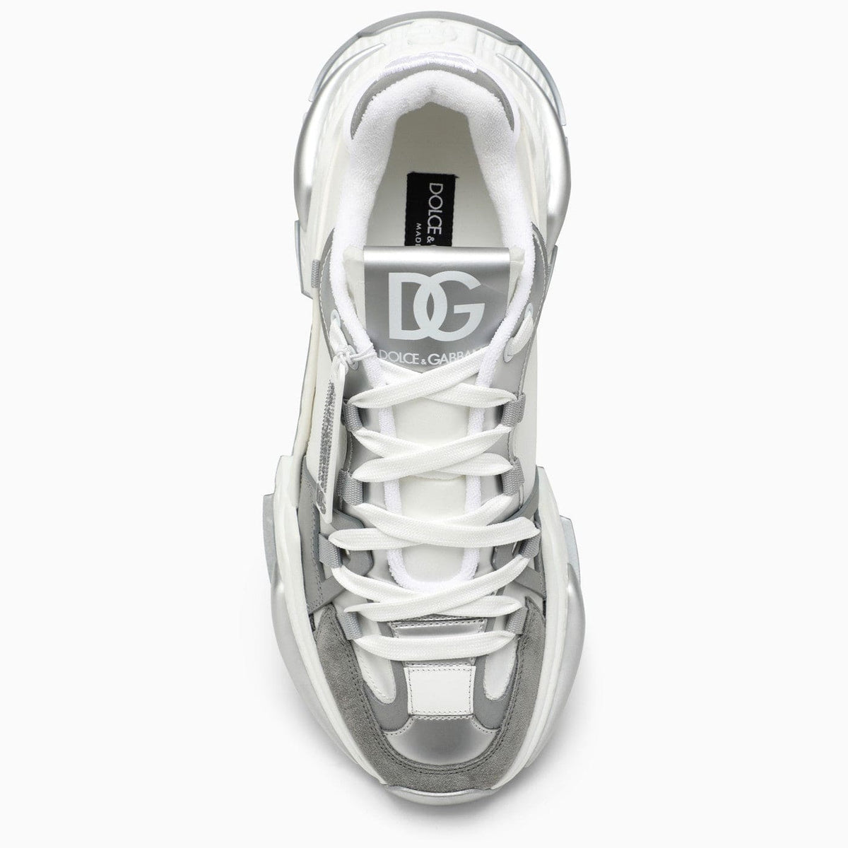 Dolce&Gabbana Air Master Silver/White Fabric Sneaker | Banlieue91