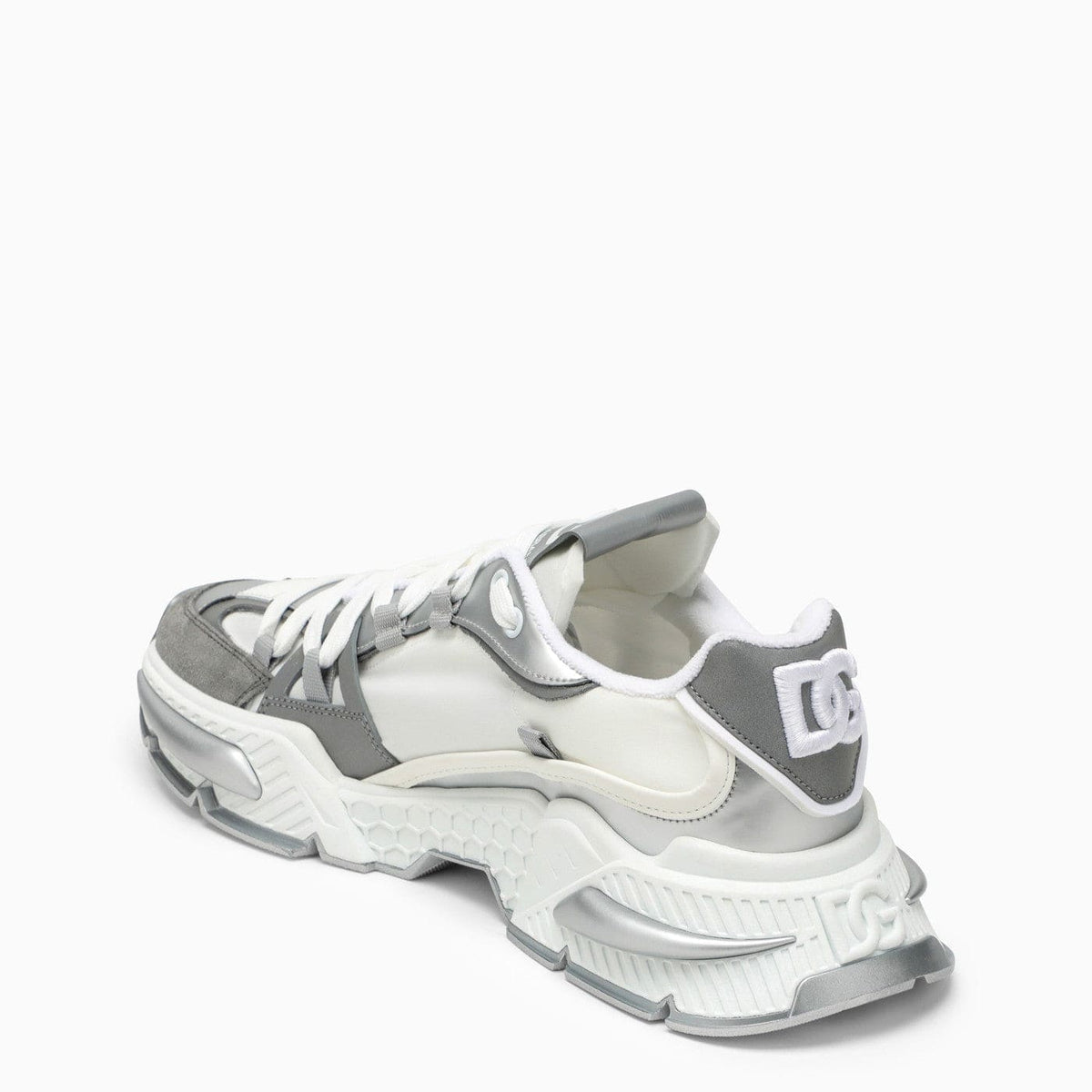 Dolce&Gabbana Air Master Silver/White Fabric Sneaker | Banlieue91