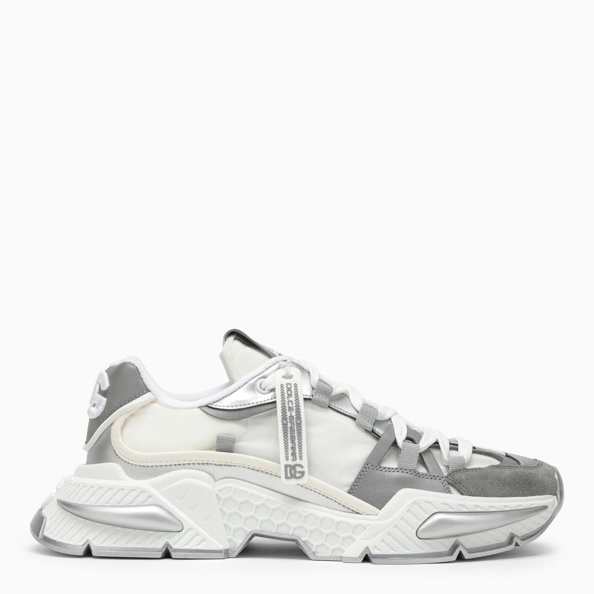 Dolce&Gabbana Air Master Silver/White Fabric Sneaker | Banlieue91