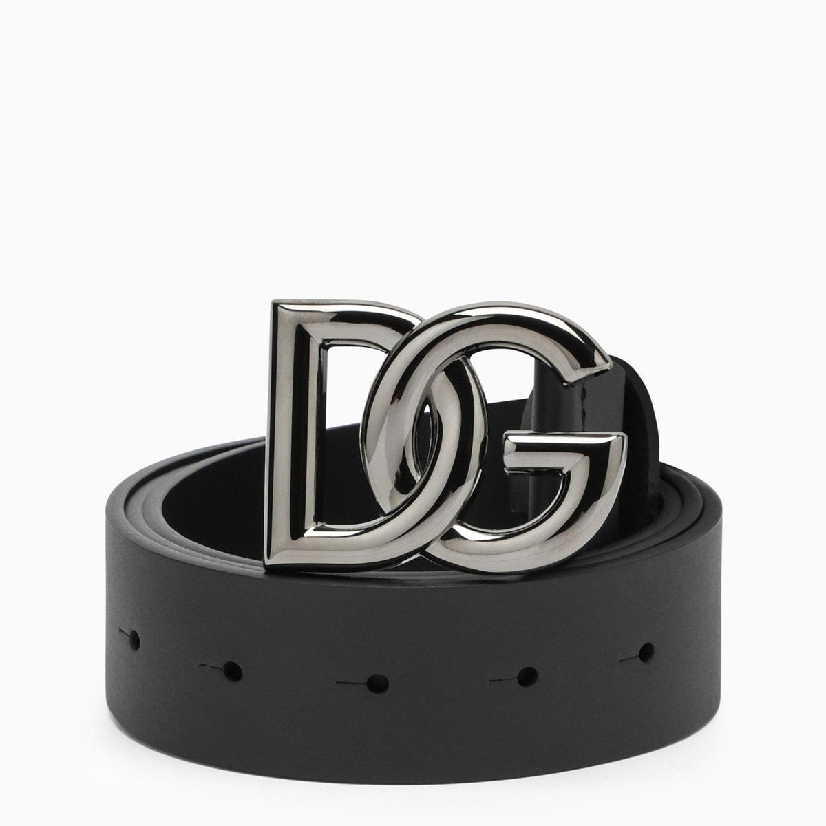 Dolce&Gabbana Black Belt With Rutenium Dg Plaque | Banlieue91