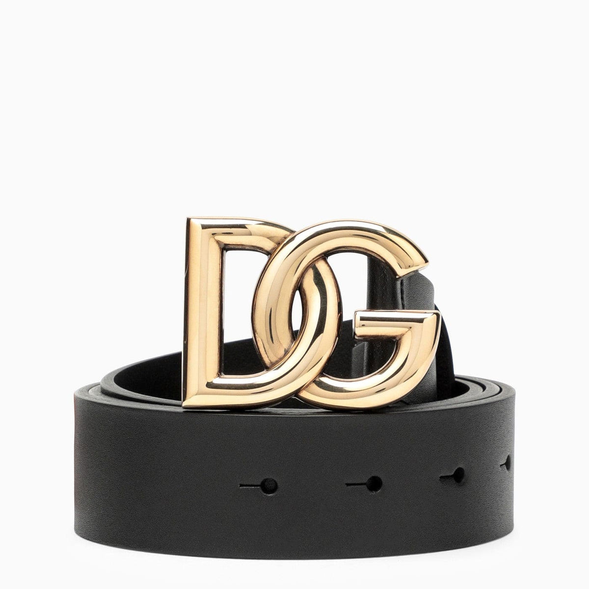 Dolce&Gabbana Black Belt With Rutenium Dg Plaque | Banlieue91