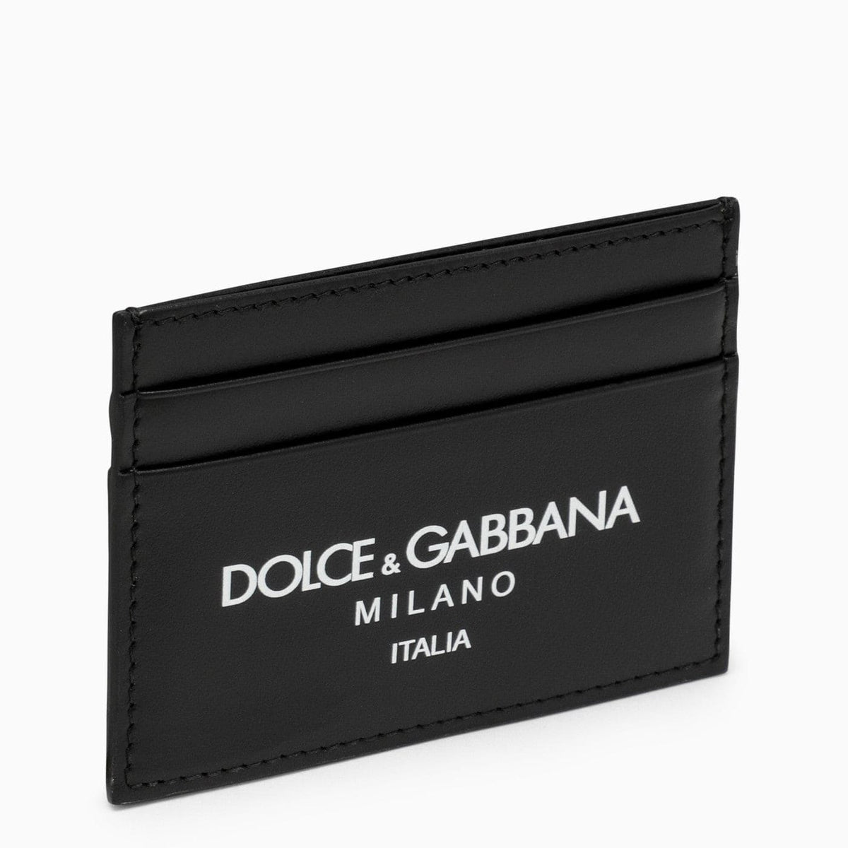 Dolce&Gabbana Black Calfskin Card Holder With Logo | Banlieue91