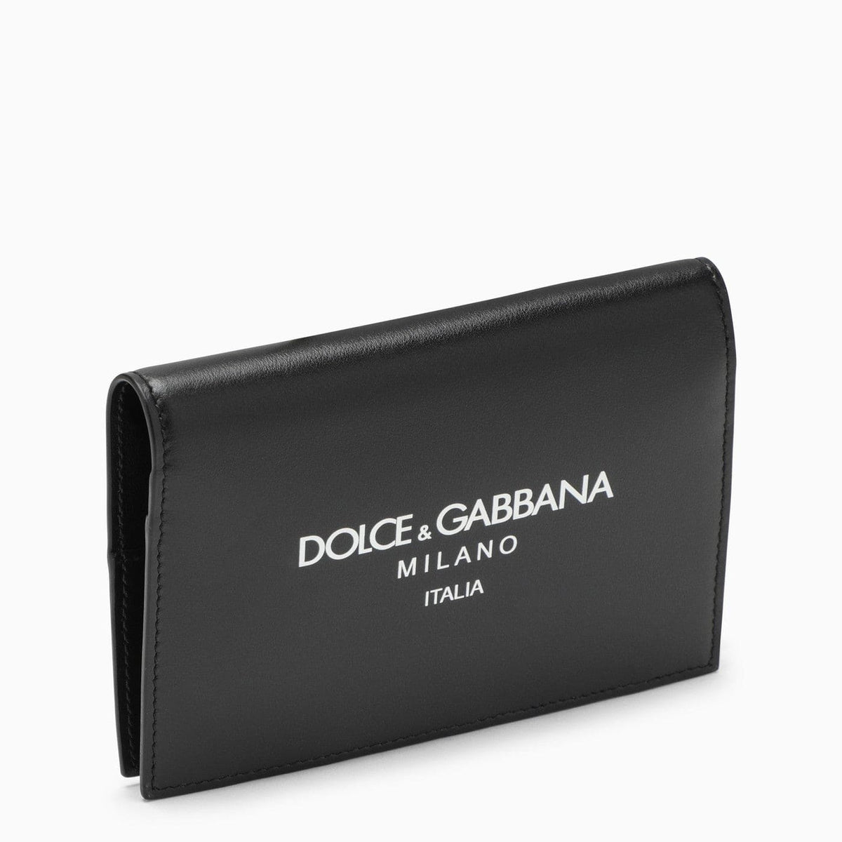 Dolce&Gabbana Black Calfskin Passport Holder With Logo | Banlieue91