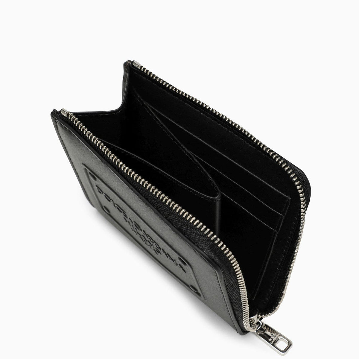 Dolce&Gabbana Black Leather Card Holder With Logoed Plaque | Banlieue91