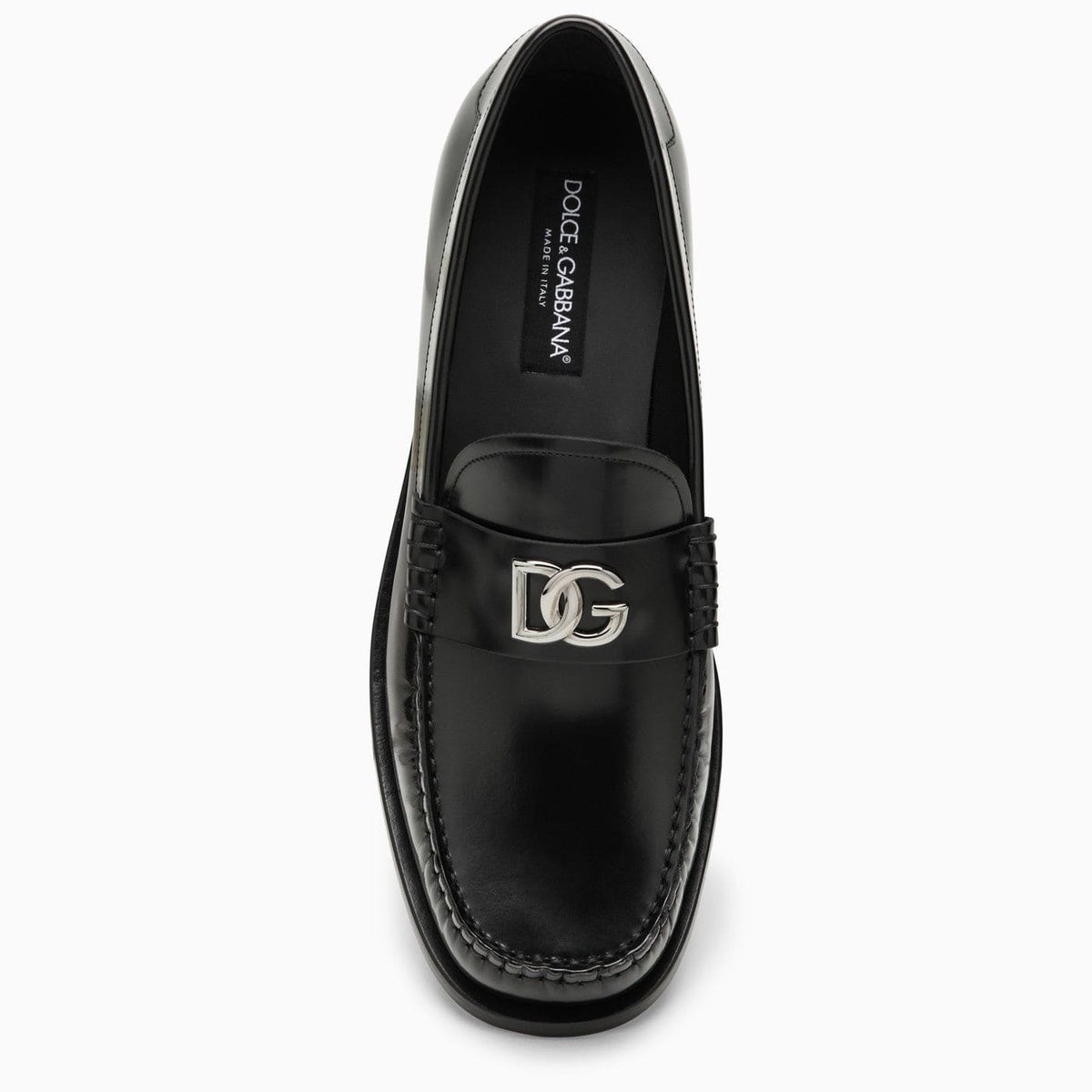 Dolce&Gabbana Black Leather Loafer With Logo | Banlieue91