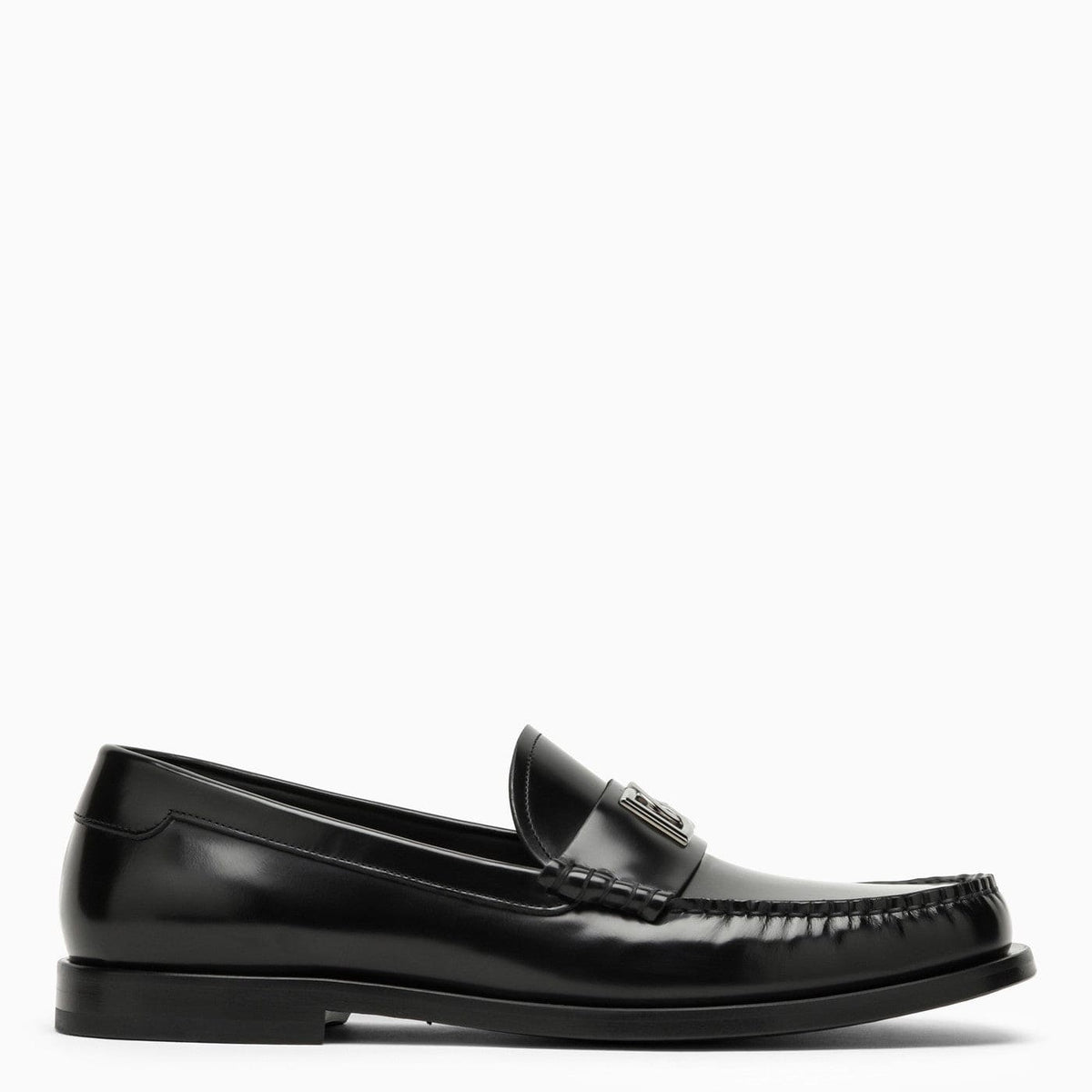 Dolce&Gabbana Black Leather Loafer With Logo | Banlieue91