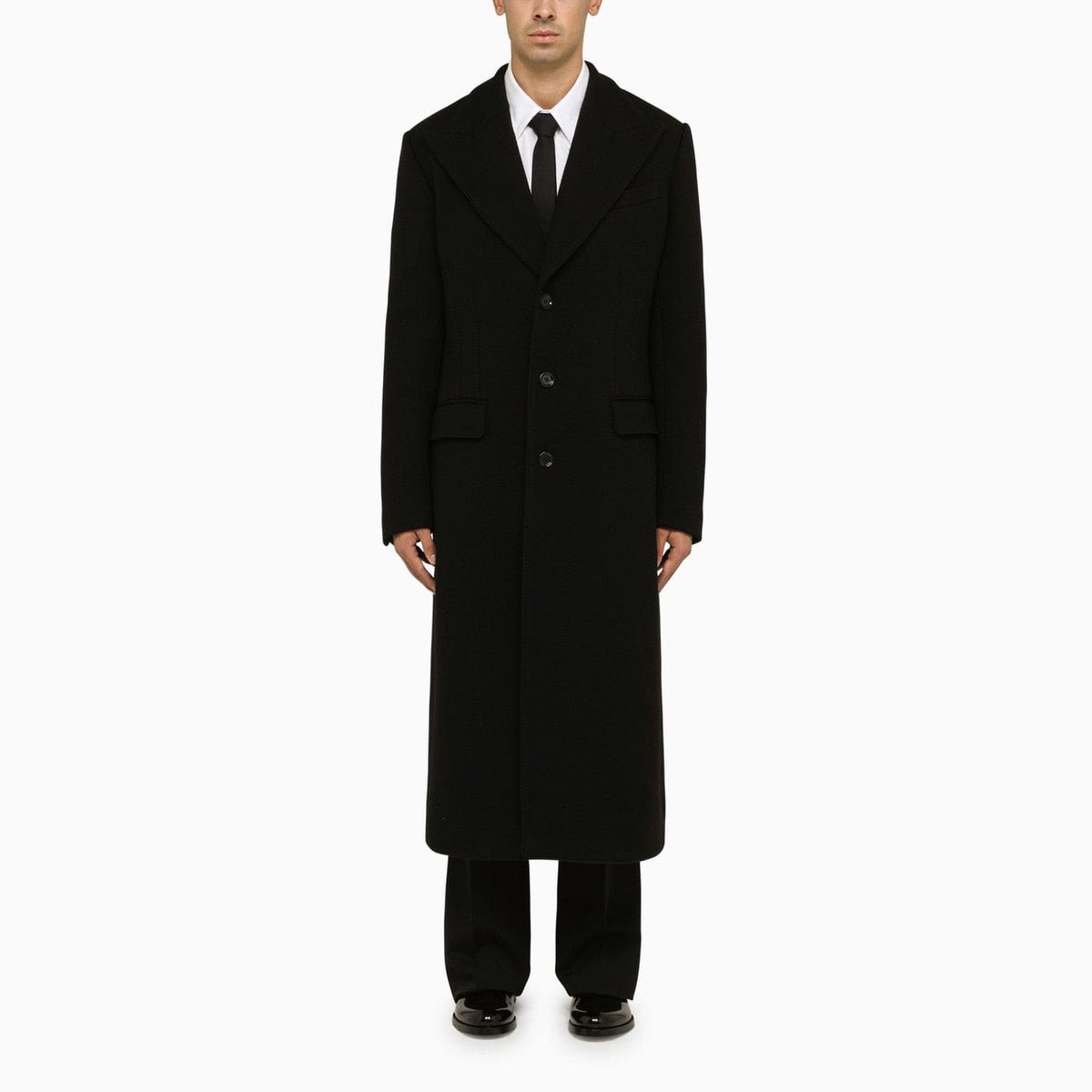 Dolce&Gabbana Black Wool Tailored Coat | Banlieue91