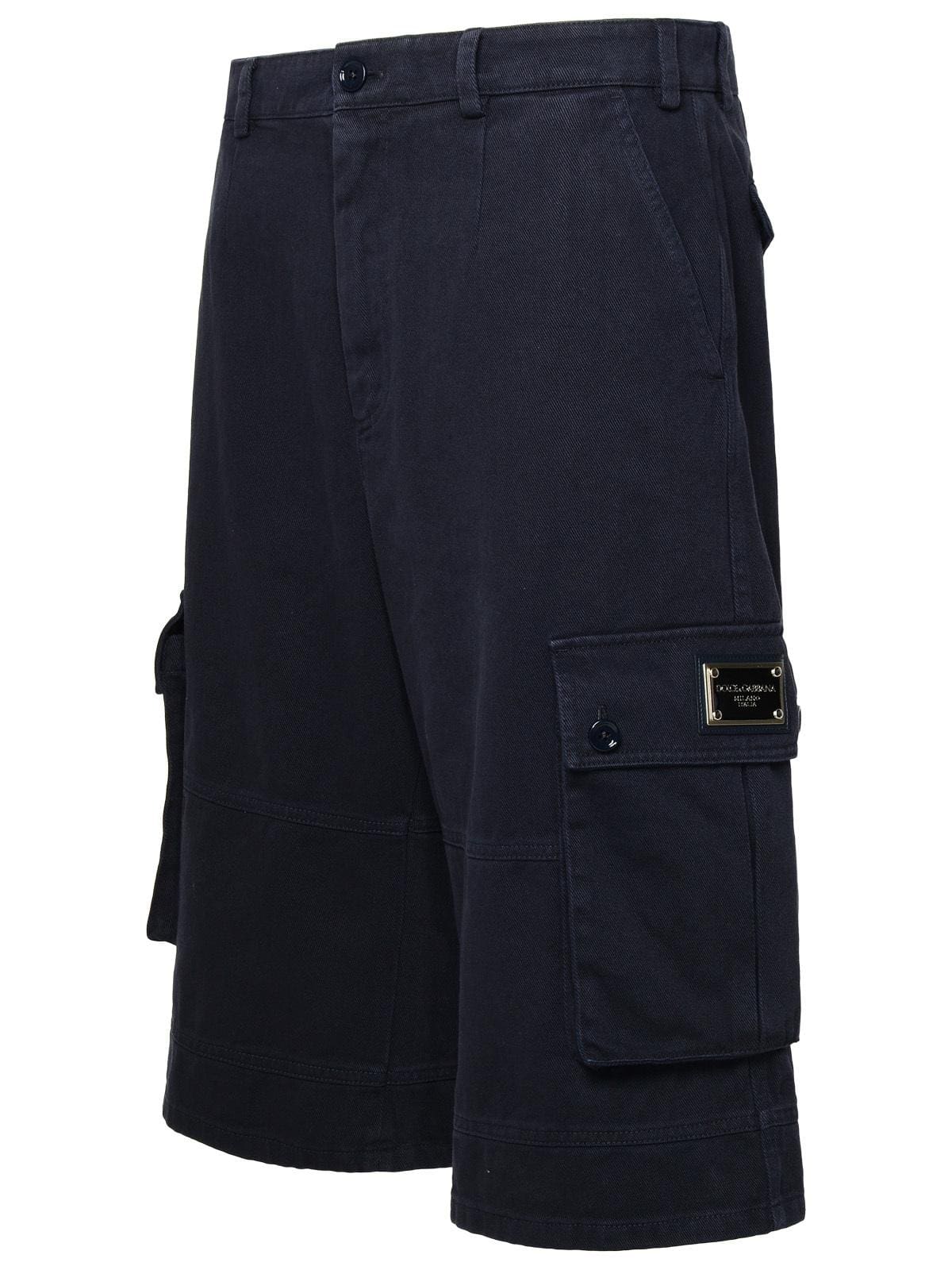 Dolce & Gabbana Blue Cotton Cargo Bermuda Shorts | Banlieue91