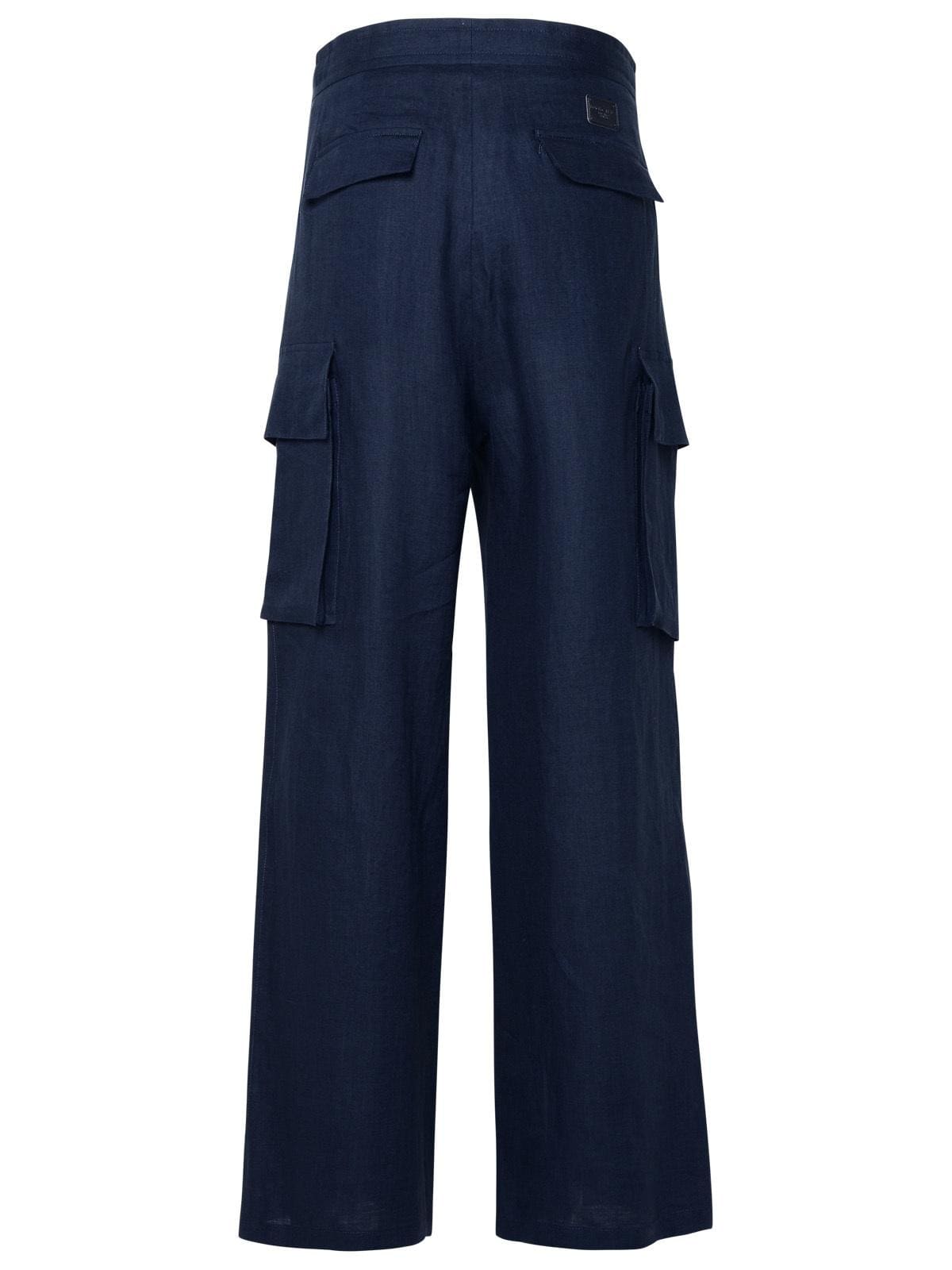 Dolce & Gabbana Blue Linen Cargo Pants | Banlieue91
