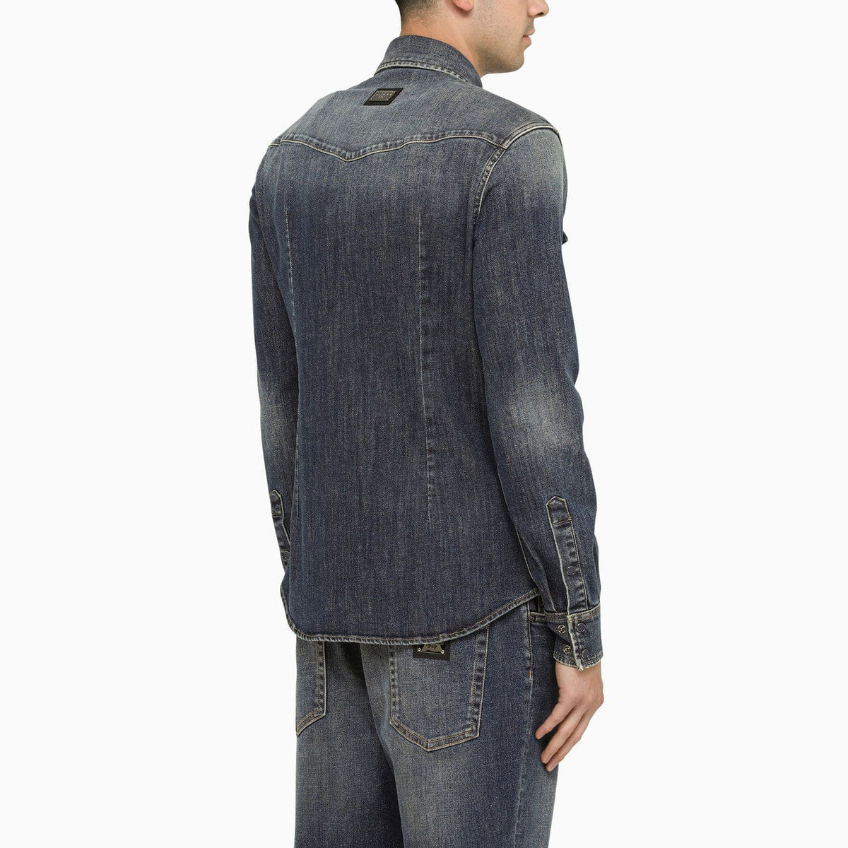 Dolce&Gabbana Blue Slim Denim Shirt | Banlieue91