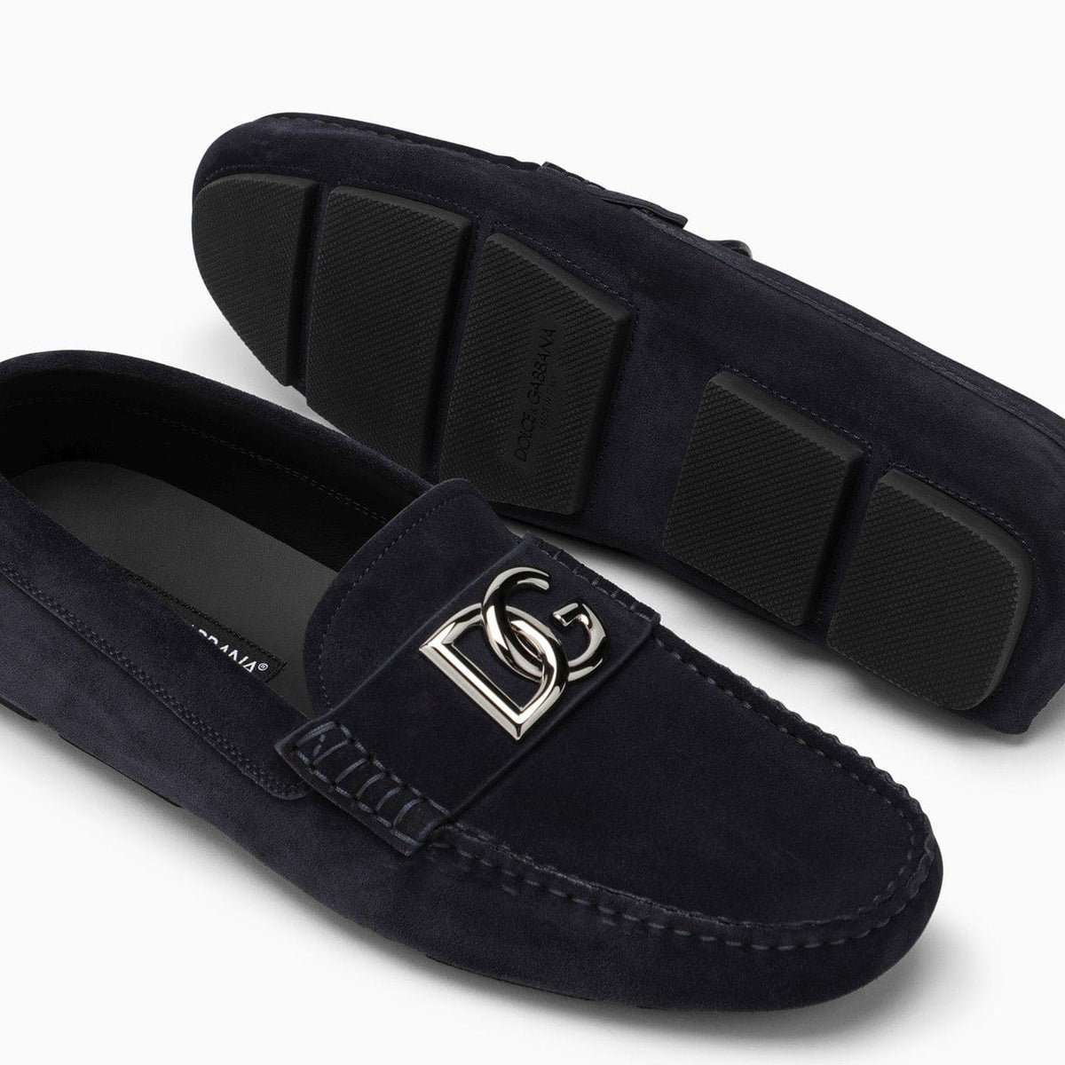 Dolce&Gabbana Blue Suede Loafer With Logo | Banlieue91