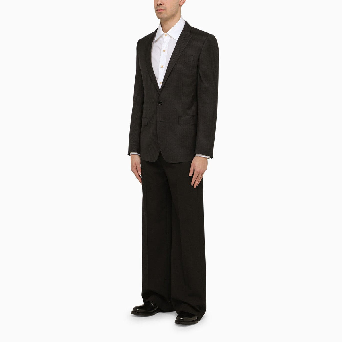 Dolce&Gabbana Dark Grey Single Breasted Pinstripe Jacket | Banlieue91