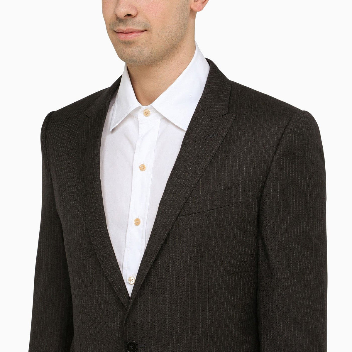Dolce&Gabbana Dark Grey Single Breasted Pinstripe Jacket | Banlieue91