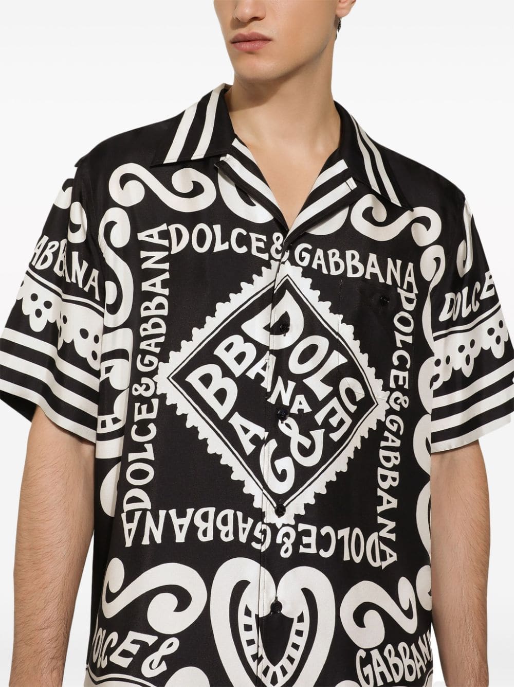 Dolce & Gabbana Marina Print Silk Shirt | Banlieue91
