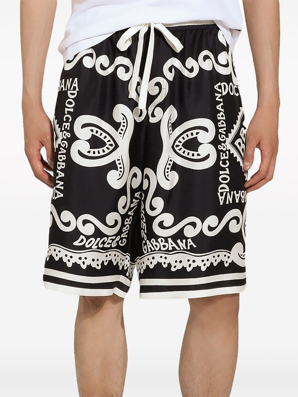 Dolce & Gabbana Marina Print Silk Shorts | Banlieue91