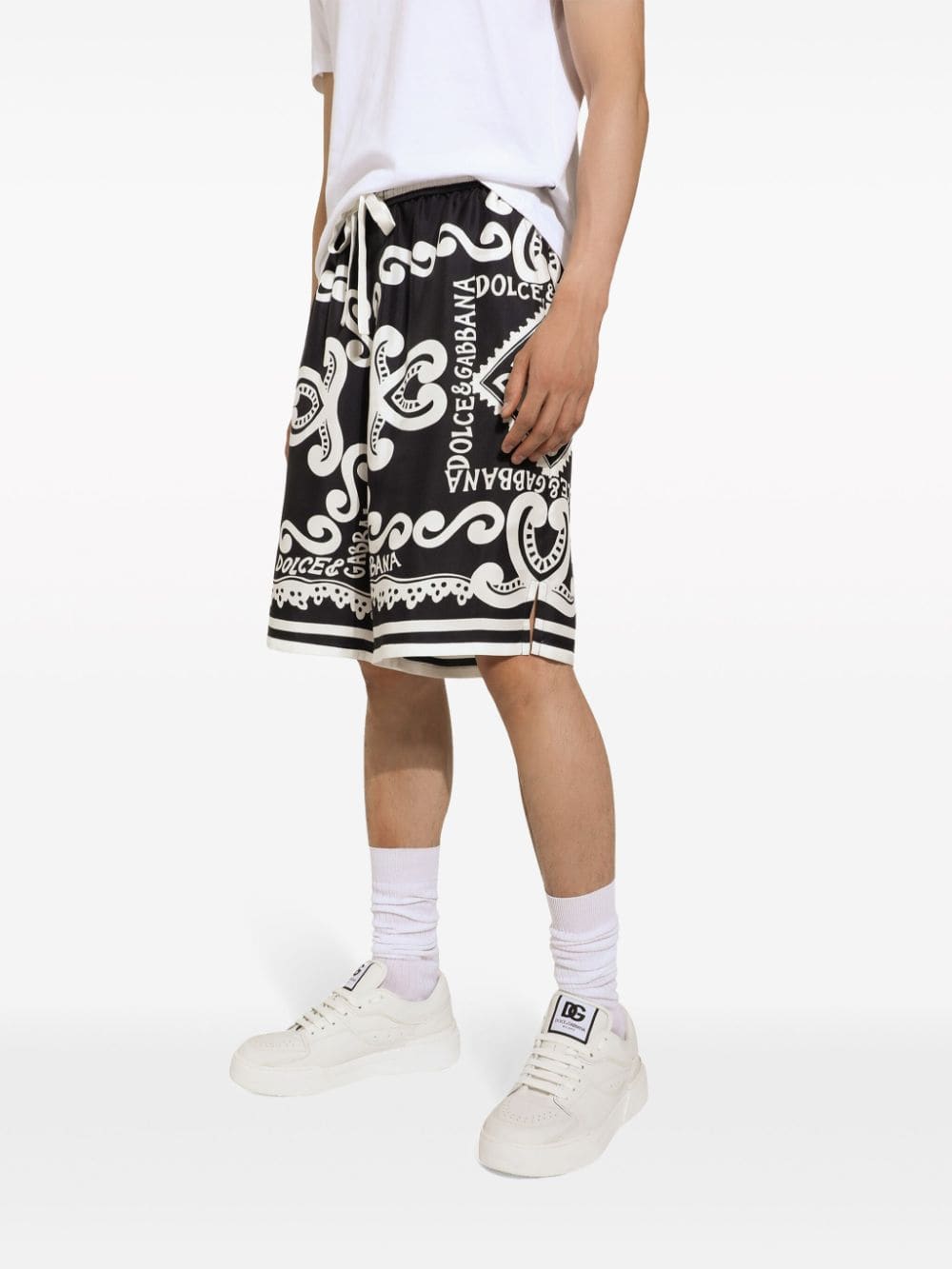Dolce & Gabbana Marina Print Silk Shorts | Banlieue91