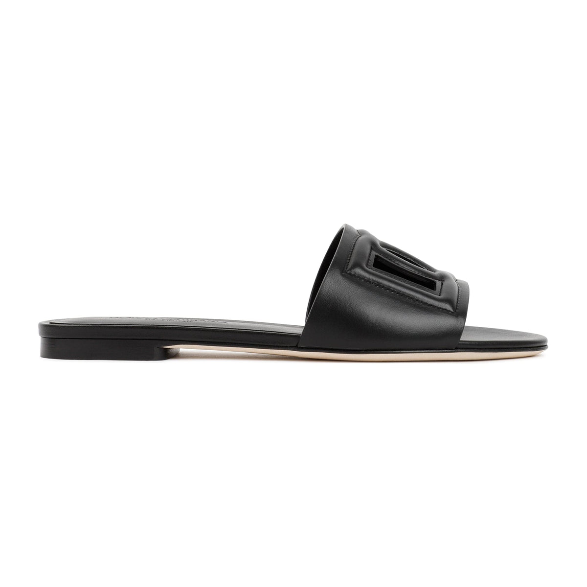 DOLCE & GABBANA Men's Leather Flat Slide Sandals | Banlieue91