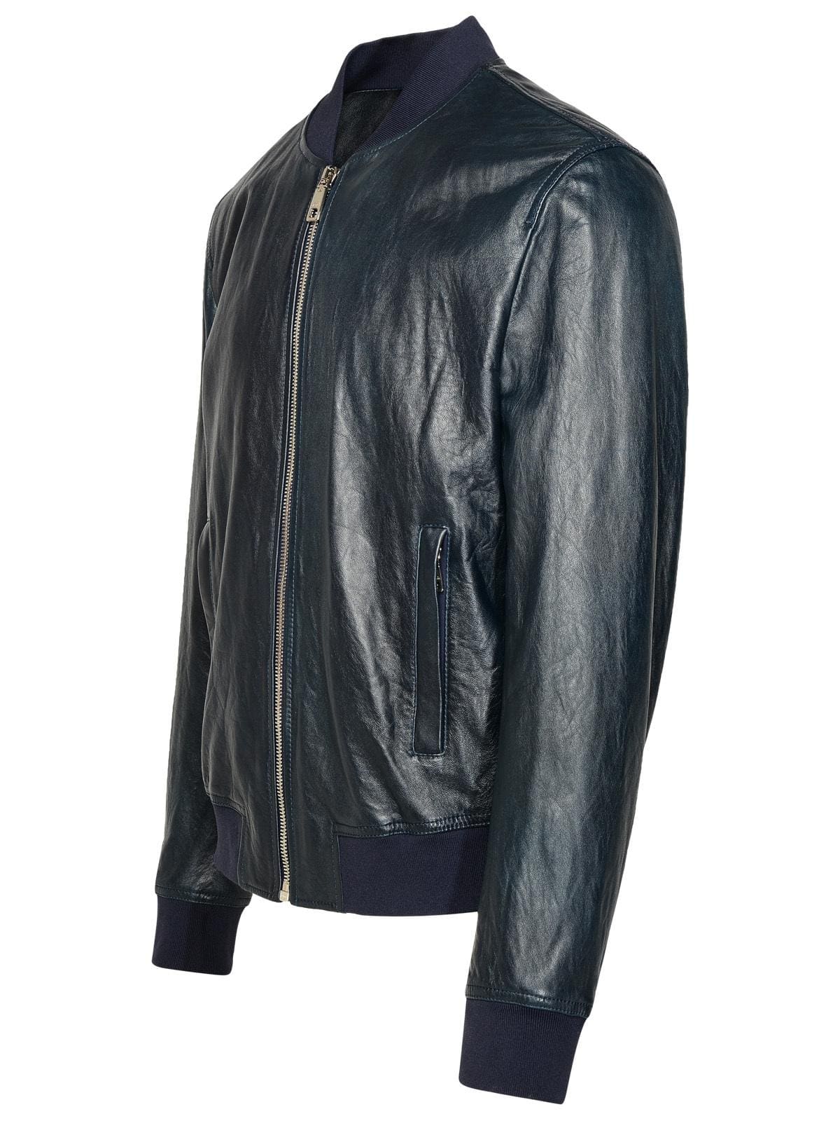 Dolce & Gabbana Navy Lambskin Jacket | Banlieue91
