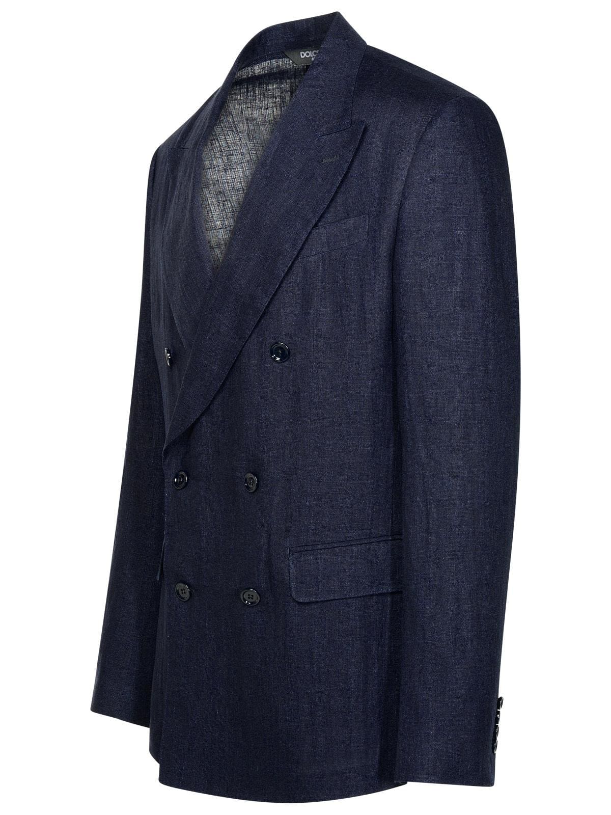 Dolce & Gabbana Navy Linen Blazer | Banlieue91