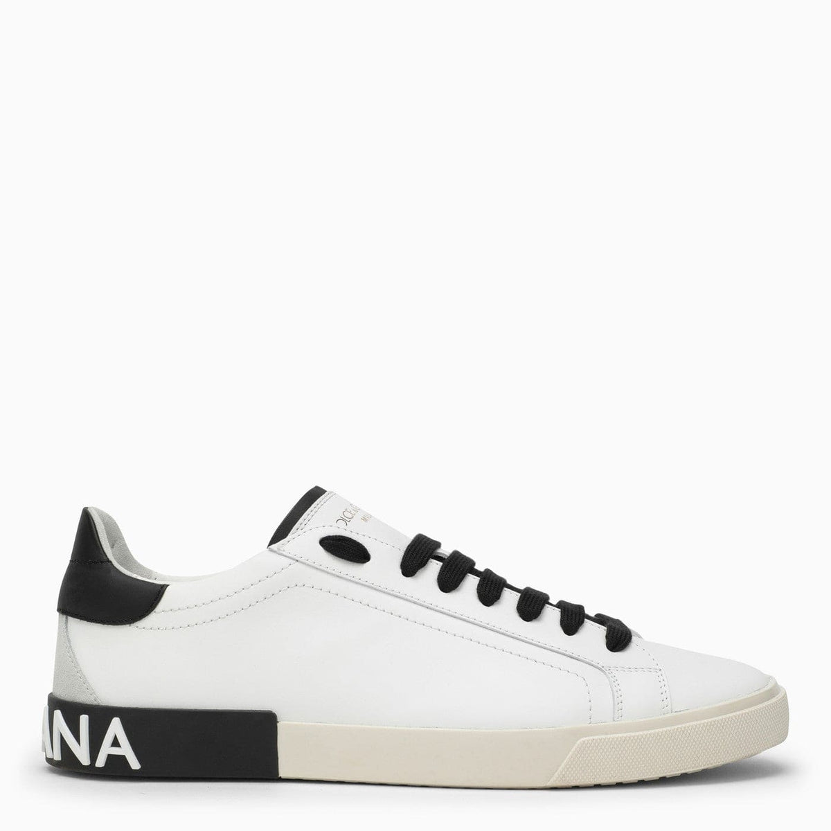 Dolce & Gabbana Portofino Vintage White/Black Leather Trainer | Banlieue91
