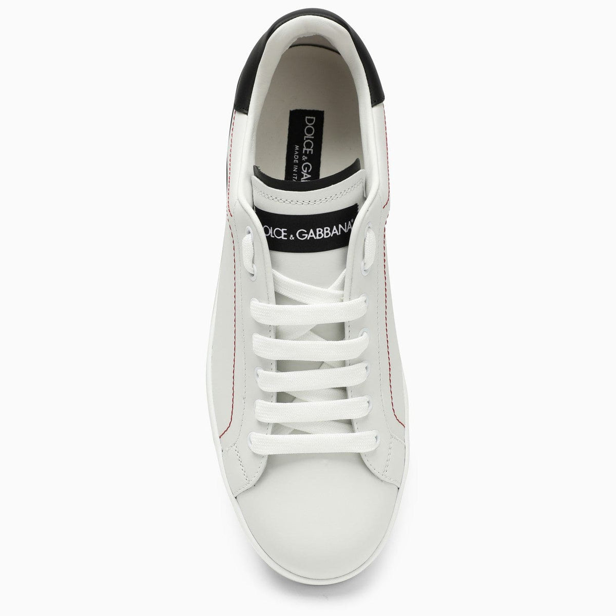 Dolce & Gabbana Portofino White/Black Leather Trainer | Banlieue91