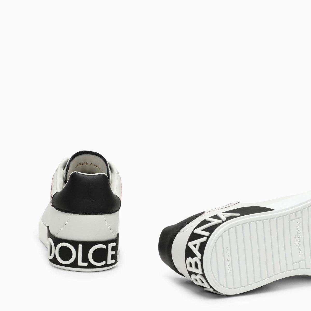 Dolce & Gabbana Portofino White/Black Leather Trainer | Banlieue91