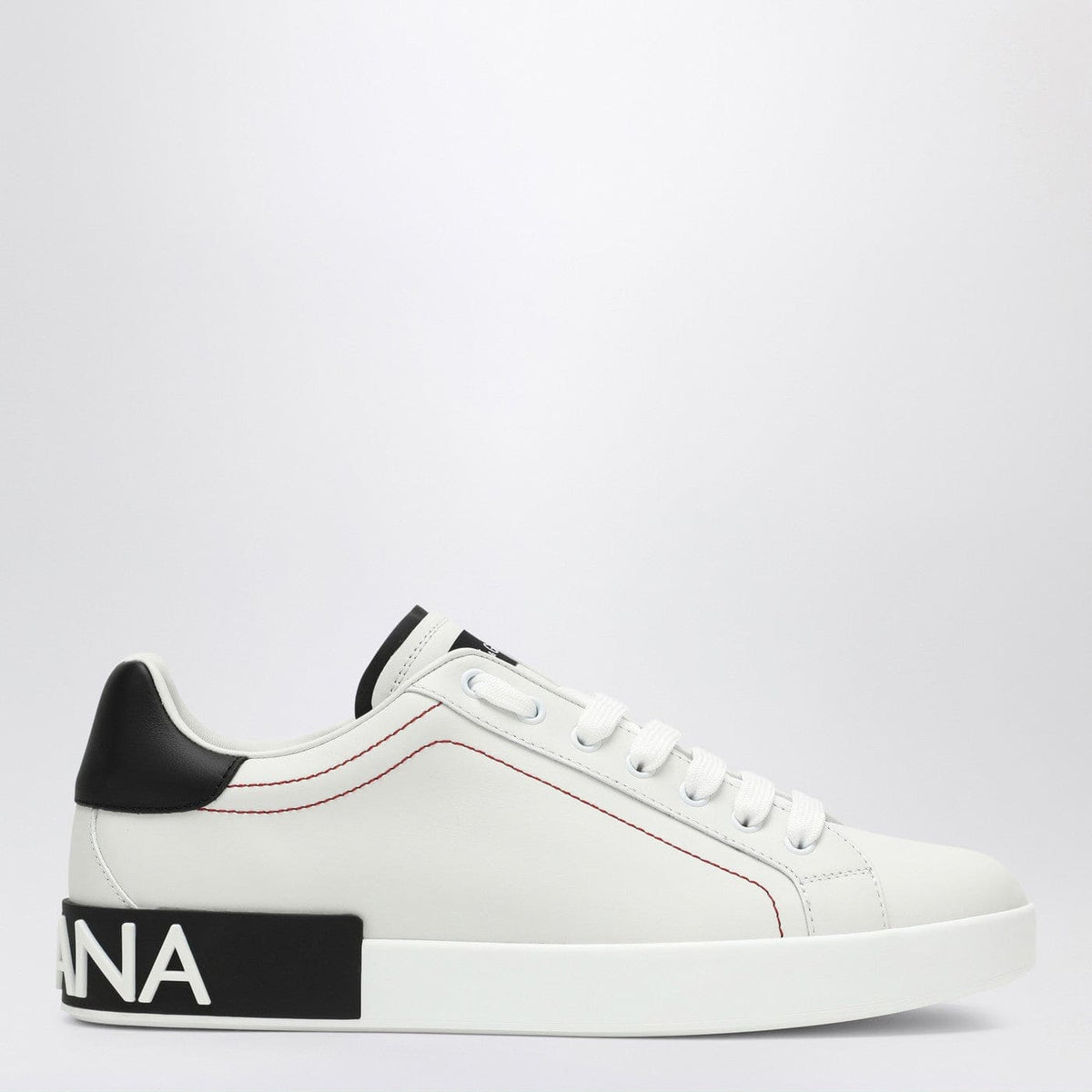 Dolce&Gabbana Portofino White/Black Leather Trainer | Banlieue91