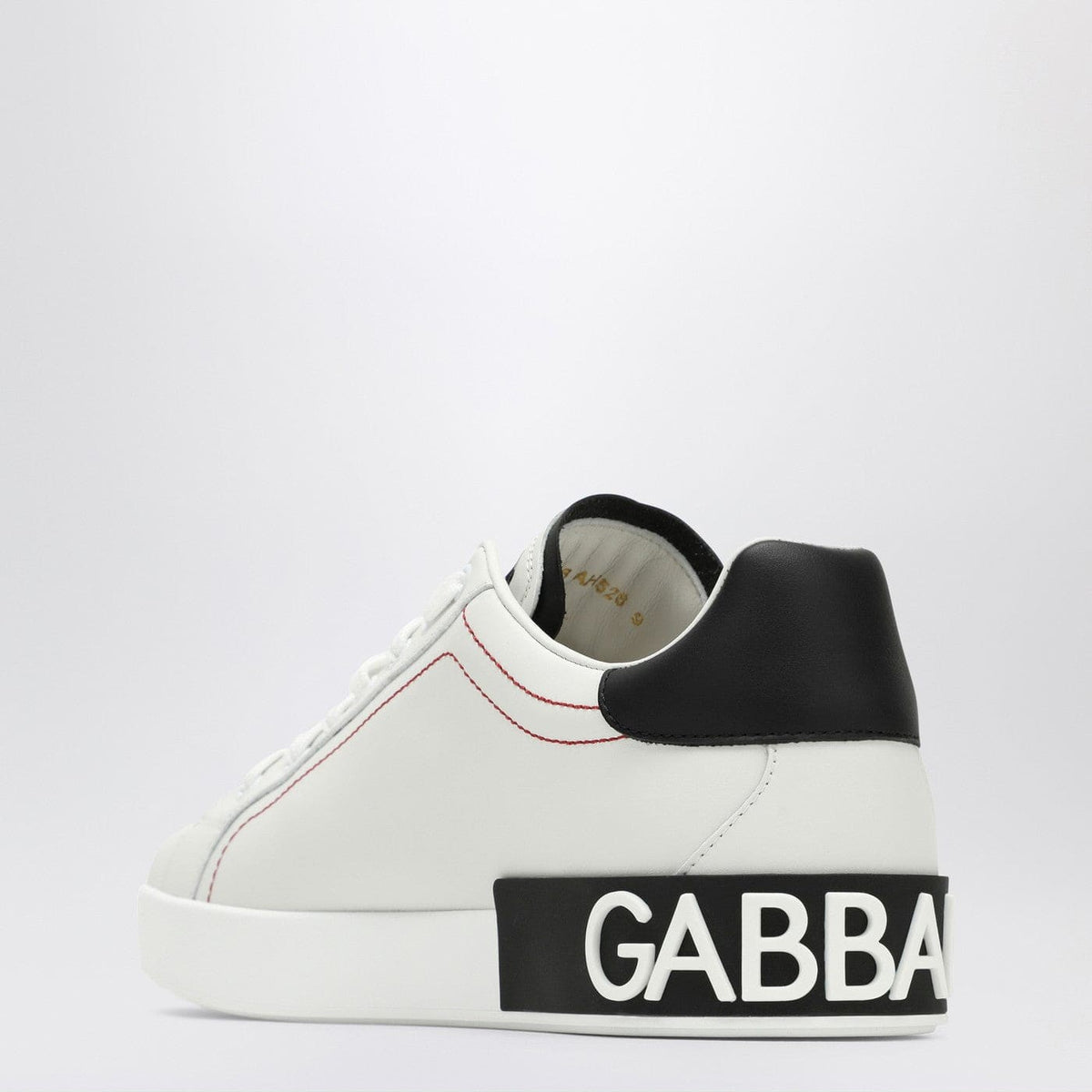 Dolce&Gabbana Portofino White/Black Leather Trainer | Banlieue91