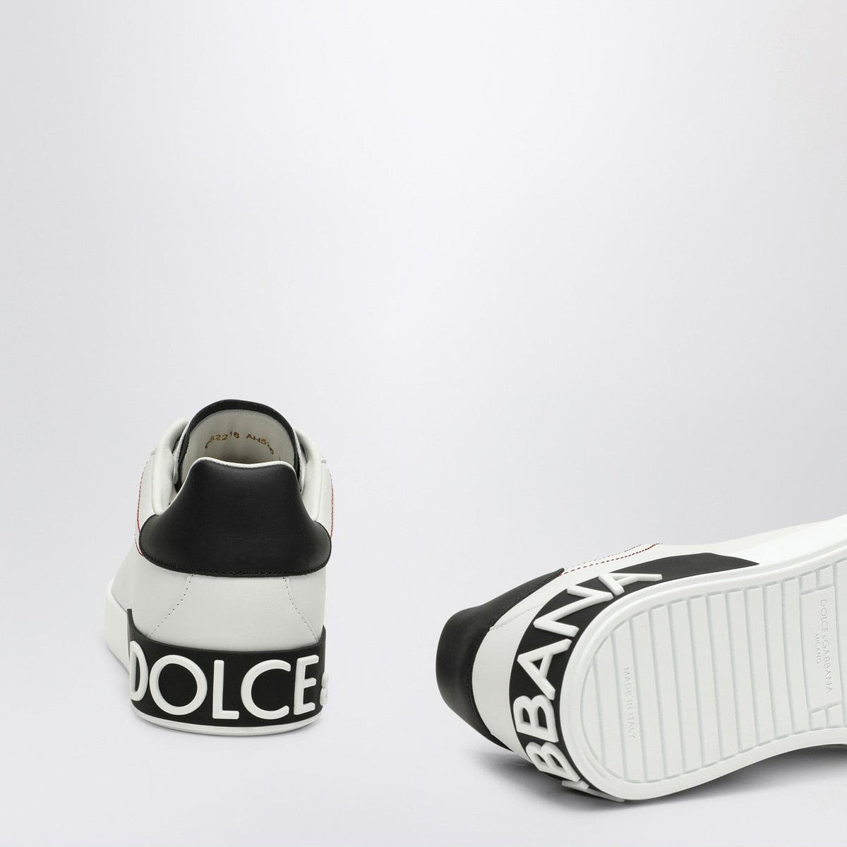Dolce&Gabbana Portofino White/Black Leather Trainer | Banlieue91