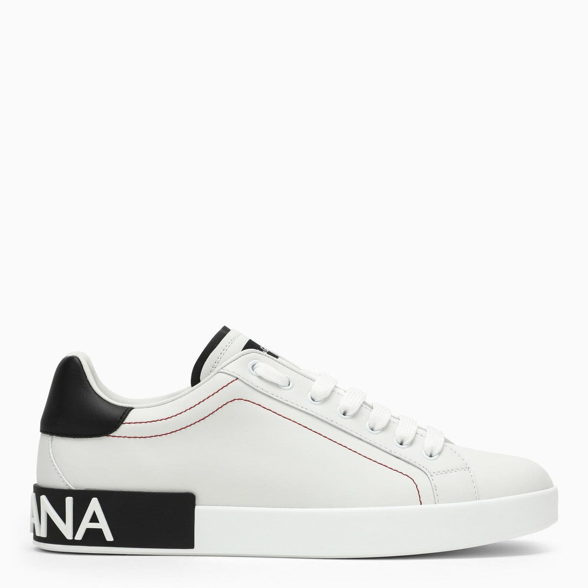 Dolce & Gabbana Portofino White/Black Leather Trainer | Banlieue91