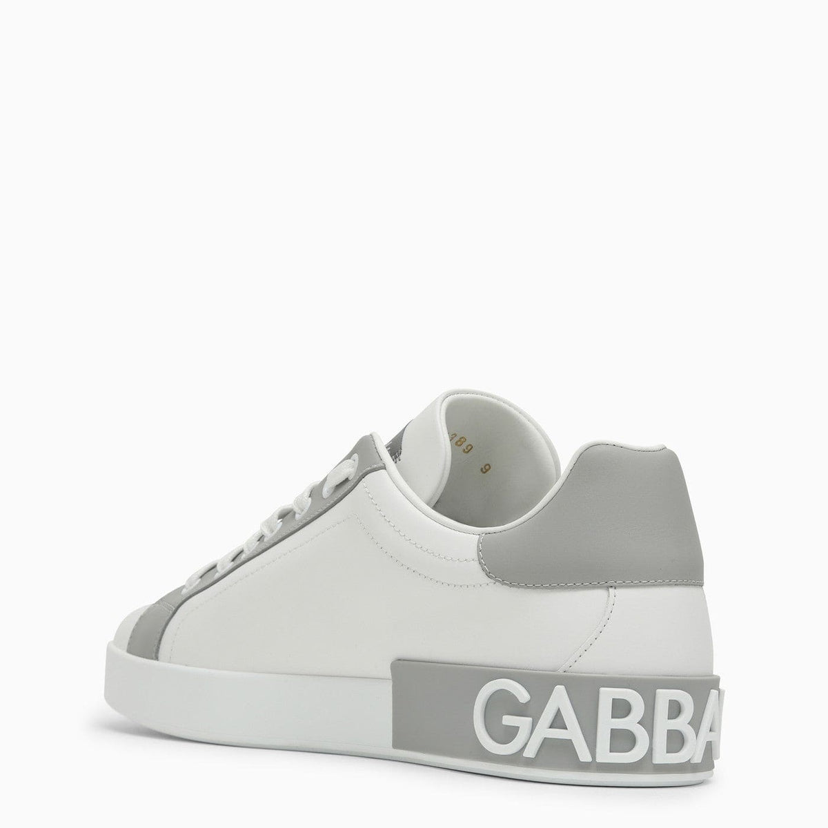 Dolce&Gabbana Portofino White/Grey Leather Trainer | Banlieue91