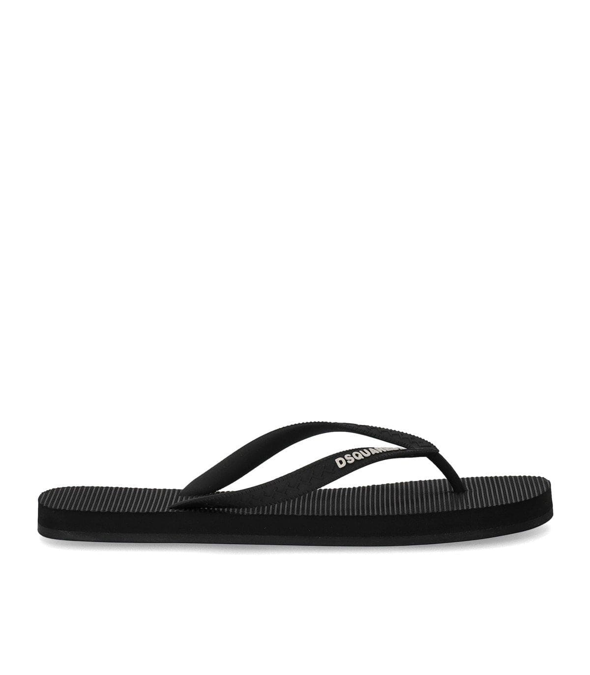 Dsquared2 Black Flip Flops With Logo | Banlieue91