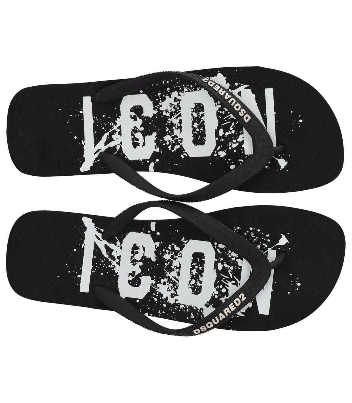 Dsquared2 Icon Splash Black Flip Flops | Banlieue91