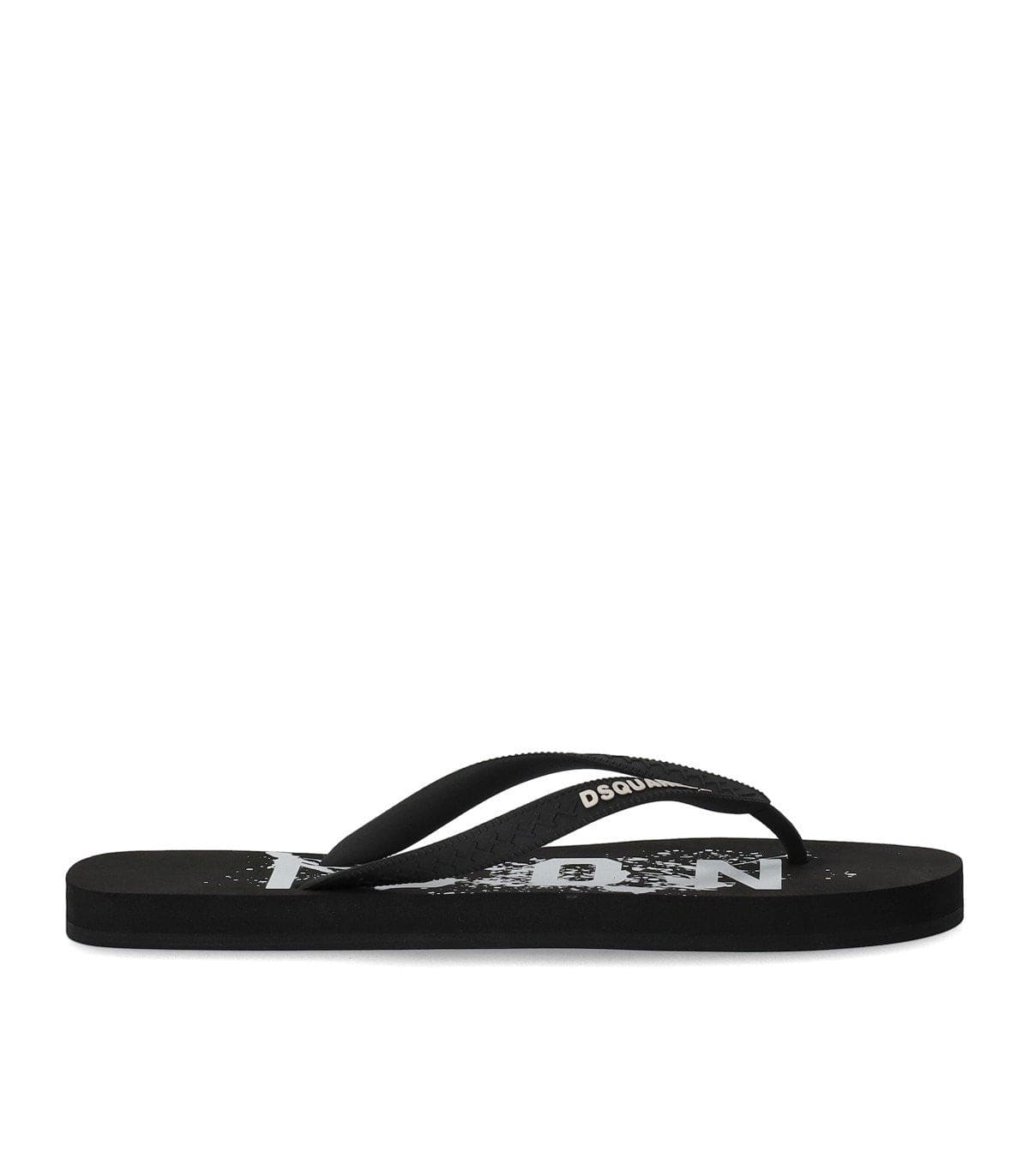Dsquared2 Icon Splash Black Flip Flops | Banlieue91