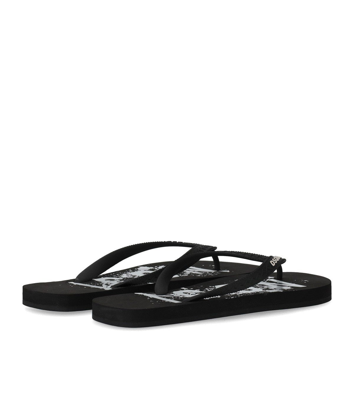 Dsquared2 Icon Splash Black Flip Flops - Banlieue91 -