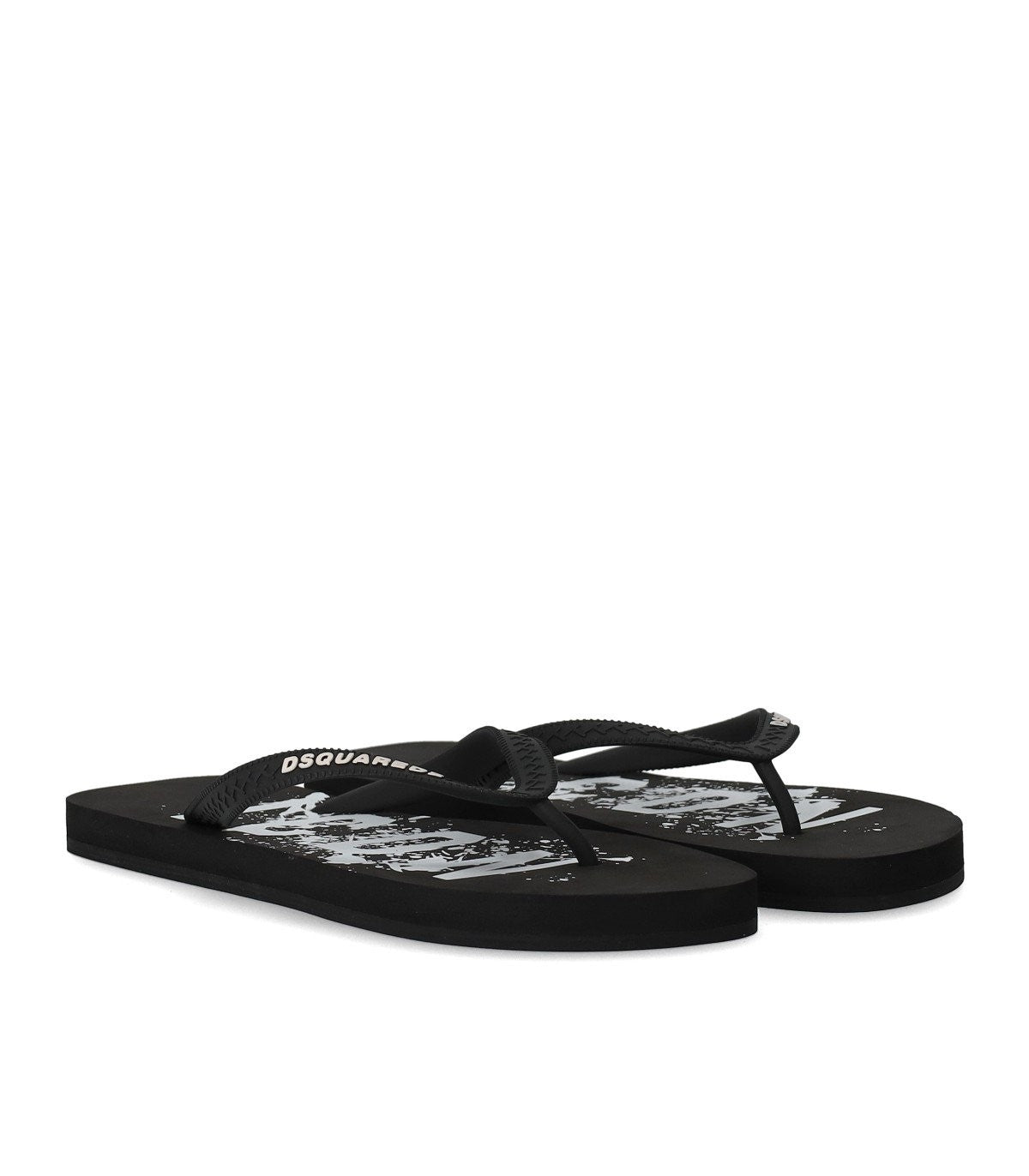 Dsquared2 Icon Splash Black Flip Flops - Banlieue91 -