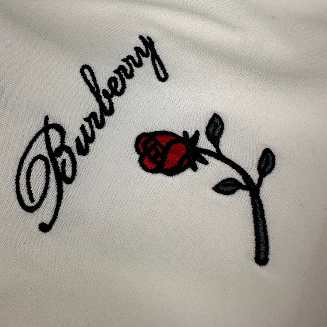 Burberry T-Shirt With Rose Without Collar 'White' - Banlieue91