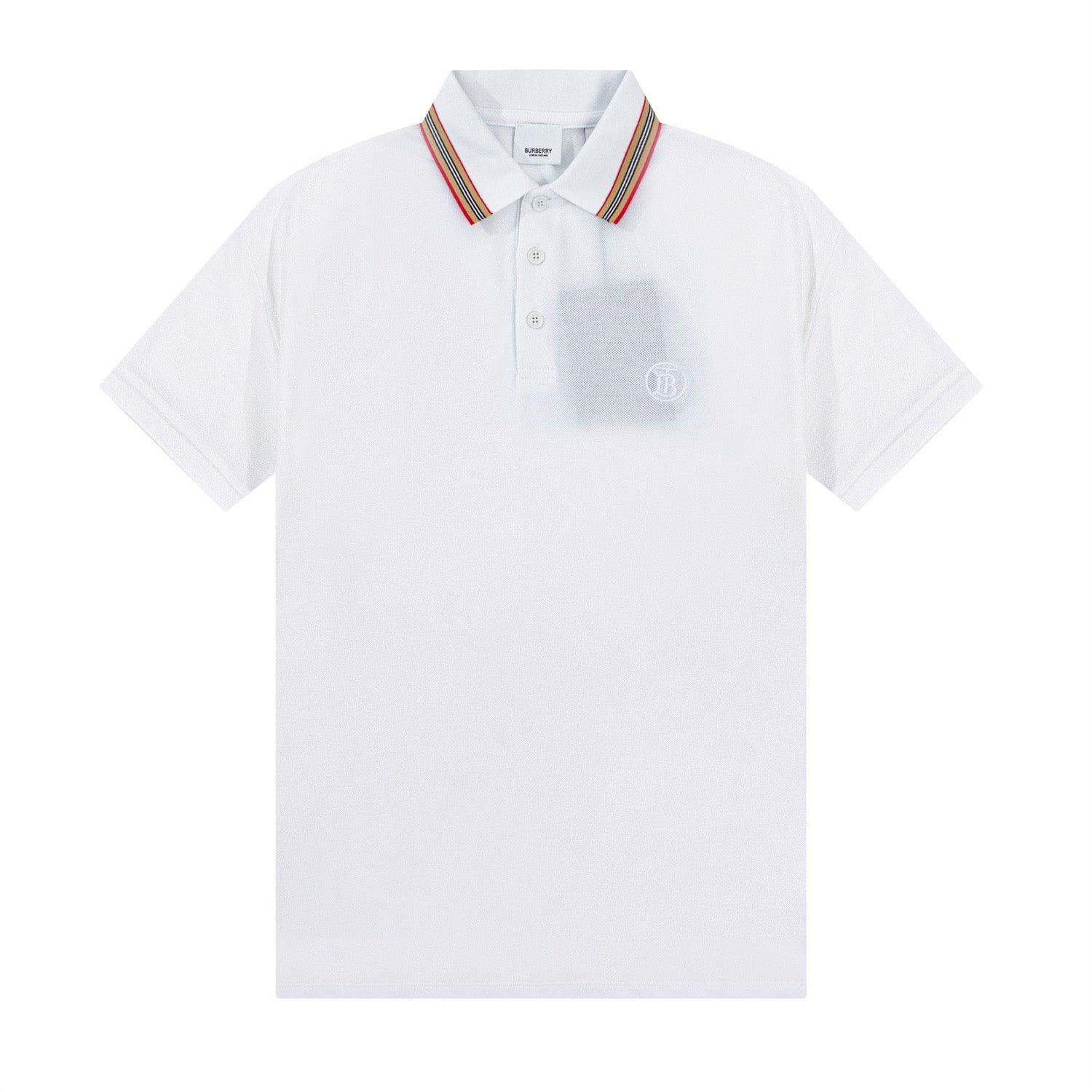 Burberry White T-Shirt With Collar