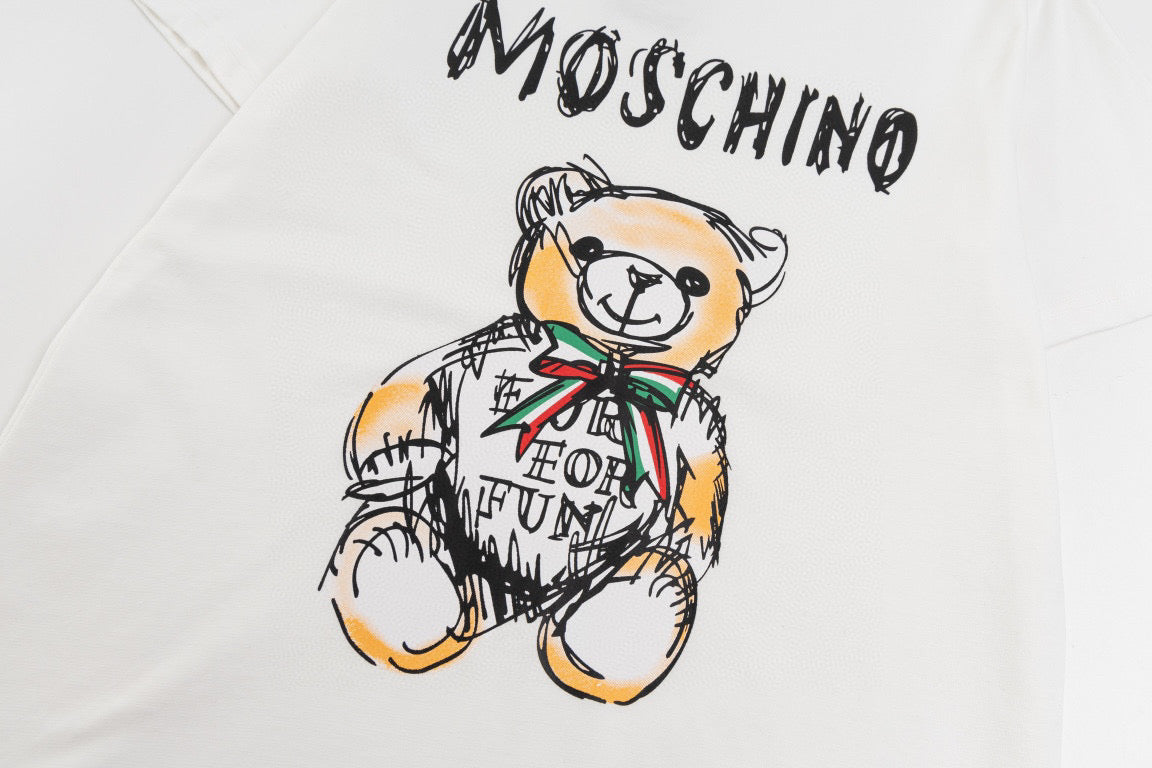 Moschino Teddy Bear T-Shirt Without Collar 'White' - Banlieue91