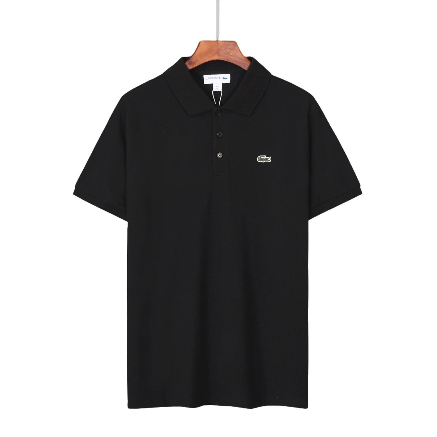 Lacoste Black T-Shirt with Collar - Banlieue91