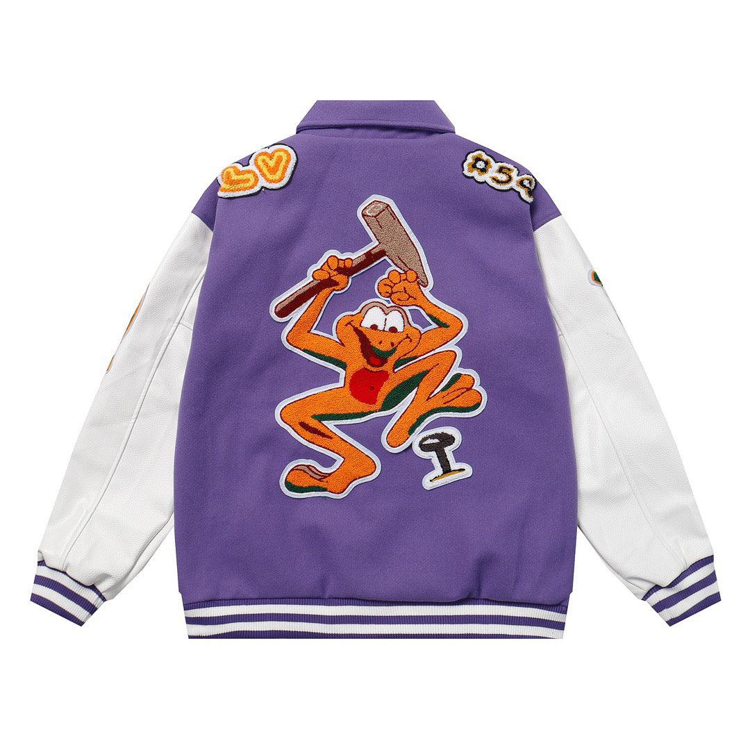 Louis Vuitton Virgil Purple Multi Patch Varsity Runway Jacket - Banlieue91