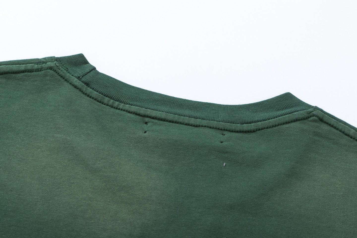 Amiri Lion Green T-Shirt Without Collar - Banlieue91