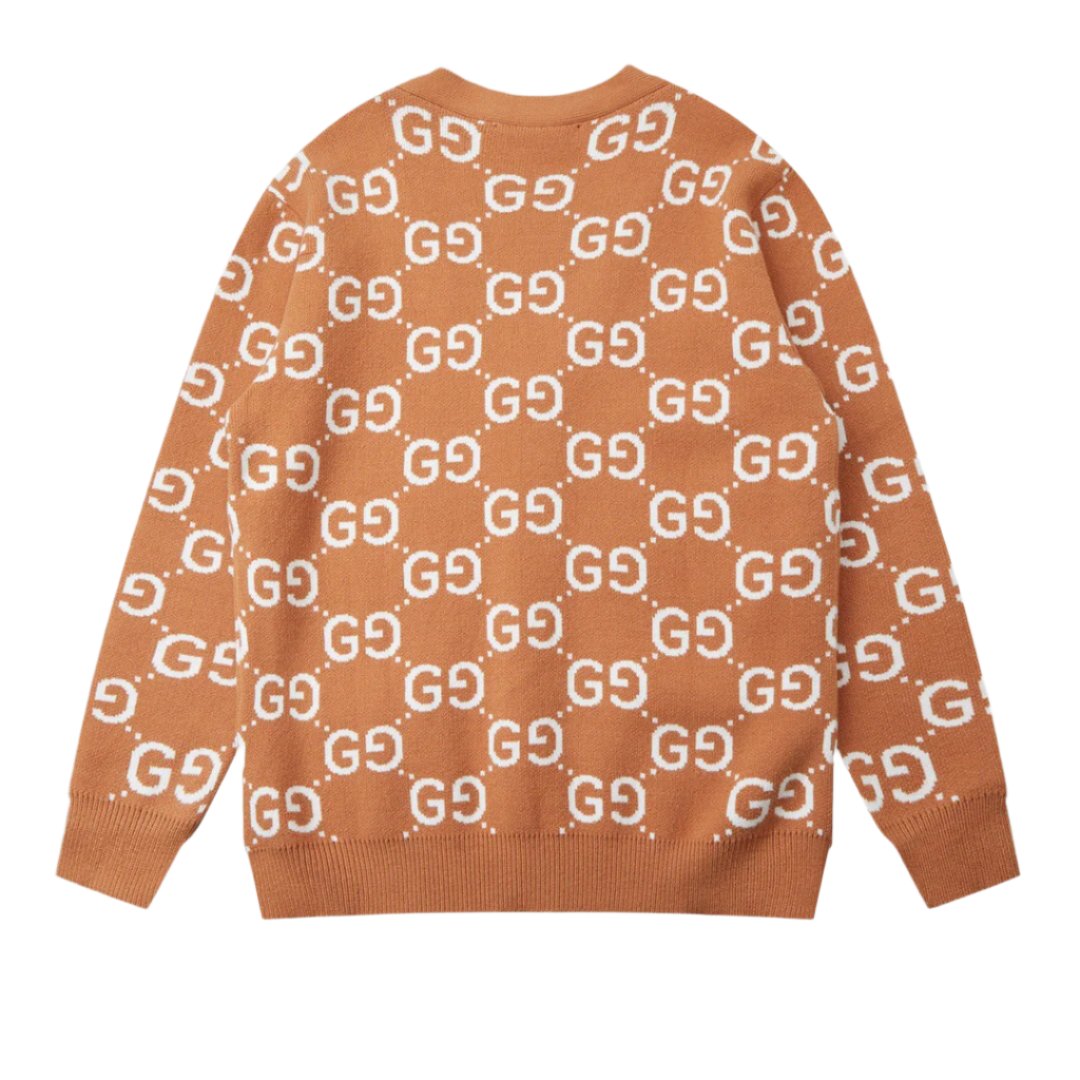 Gucci GG Wool Jacquard Cardigan 'Camel Ivory' - Banlieue91