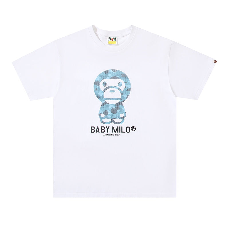 Bathing Ape White Baby Milo T-Shirt without Collar - Banlieue91