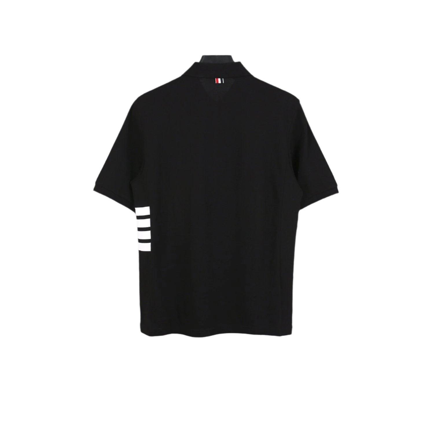 Thom Browne Black T-Shirt with Collar - Banlieue91