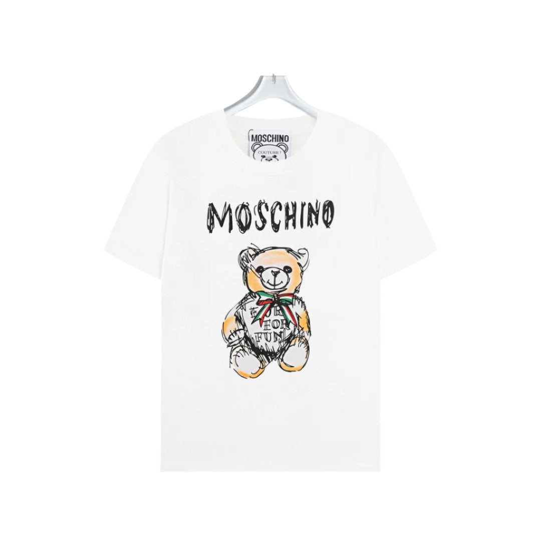 Moschino Teddy Bear T-Shirt Without Collar 'White' - Banlieue91