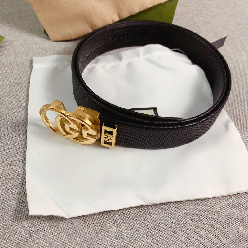 GUCCI Embellished coated-canvas and leather belt 'Black' - Banlieue91