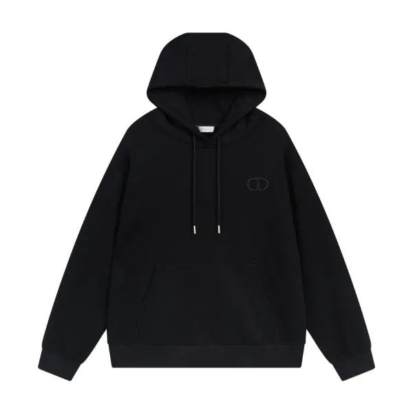 Dior Classic Letter Embroidered Hoodie Black - Banlieue91