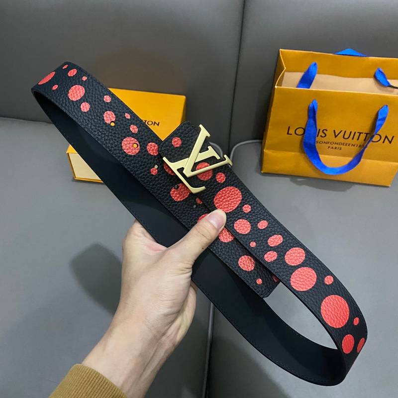 Louis Vuitton x Yayoi Kusama LV Initiales Reversible Infinity Dots Belt Black/Red - Banlieue91