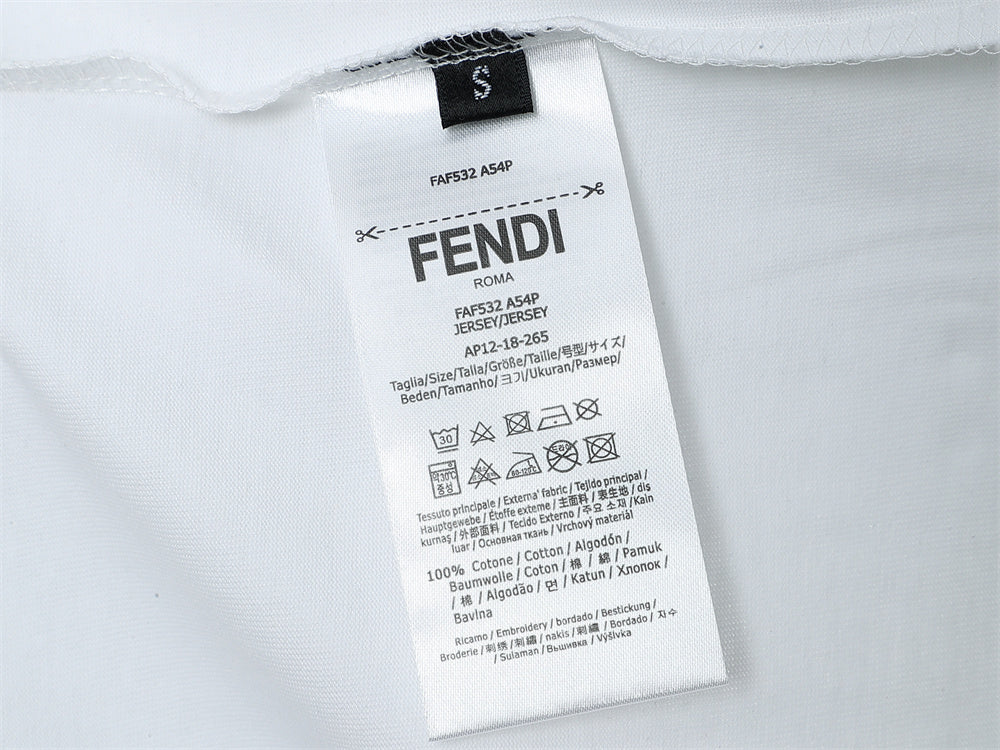 Fendi T-Shirt without Collar 'White & Black' - Banlieue91